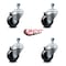 Service Caster 3 Inch Hard Rubber Wheel Swivel 3/8 Inch Threaded Stem Caster Set SCC-TS20S314-HRS-381615-4 - alternate 4